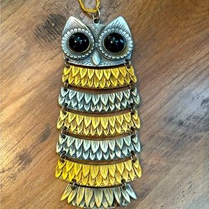Vintage LARGE Owl 🦉 Necklace 5” Owl 🦉